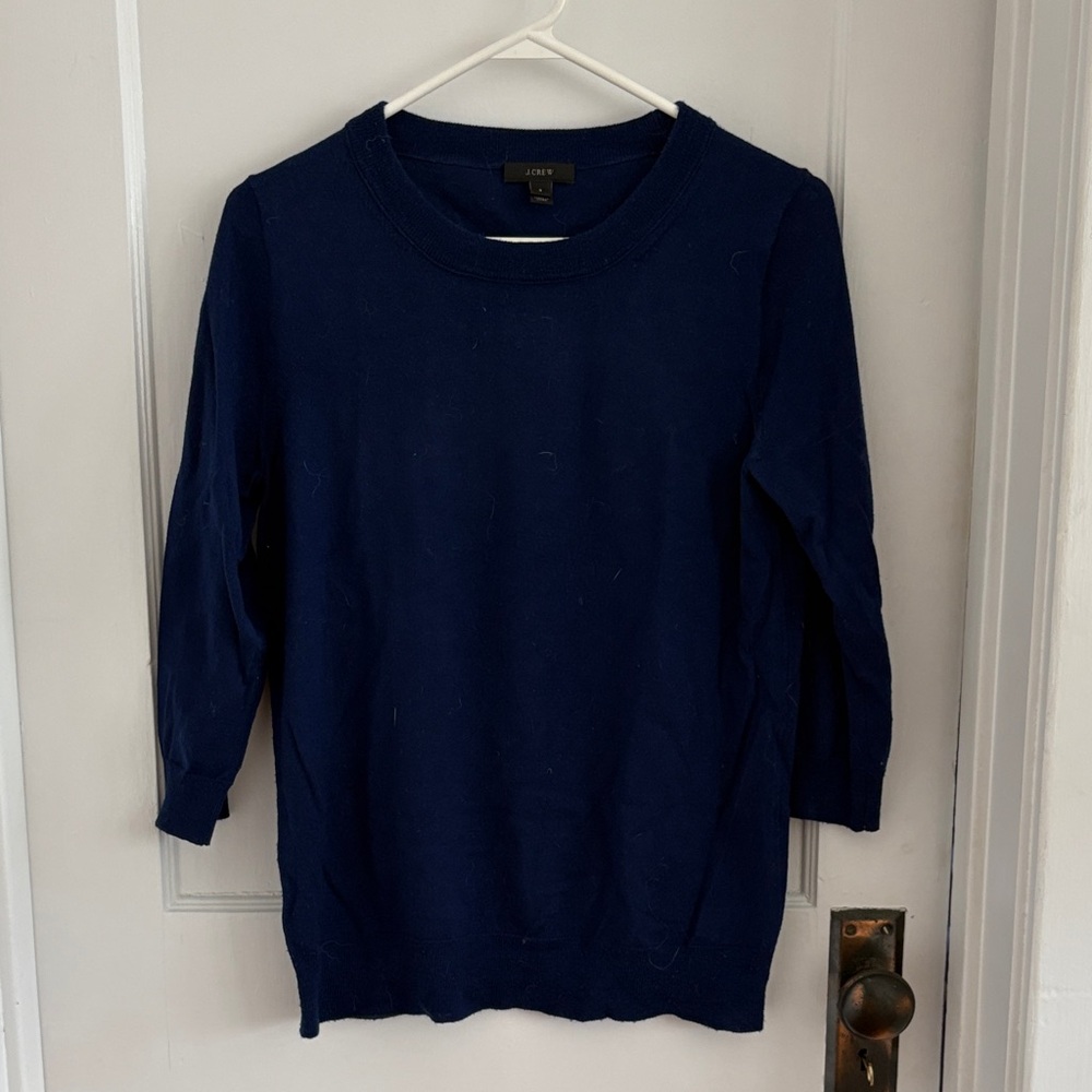 J. Crew Navy Women's Crew Neck Sweater